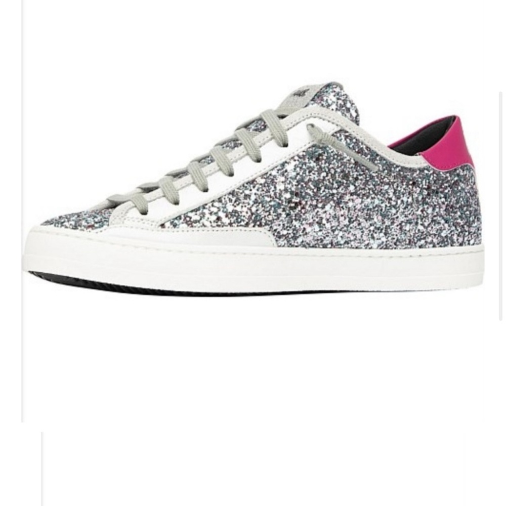 P448 Johnny Silver Pink Glitter Sneaker Sz  39
New without box